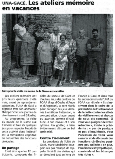 Presse. Les ateliers mémoire en vacances