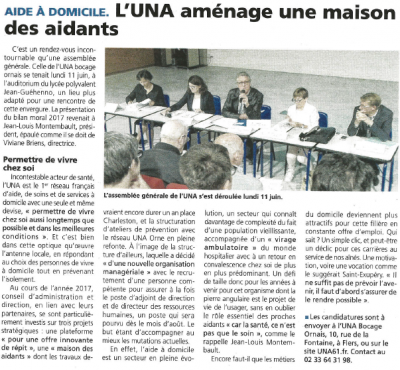 Presse. UNA aménage une maison des aidants